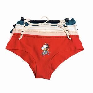 Peanuts Snoopy Women's Cotton Hipster Panties 5 Pair, Size Large NWT